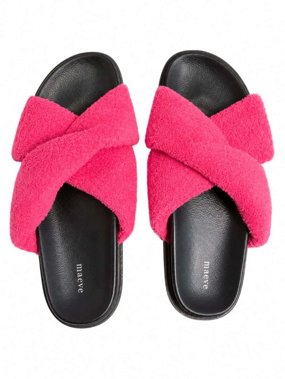 Anthropologie Maeve Hot Pink Crisscross Slide Sandals Size 10 - NWT